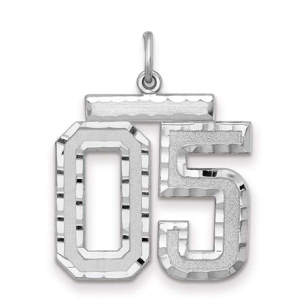 Sterling Silver, Varsity Collection, Large D/C Pendant, Number 05